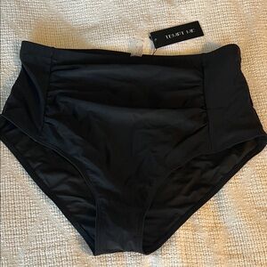 Tempt Me Black High-Waisted Swim Bottoms XL